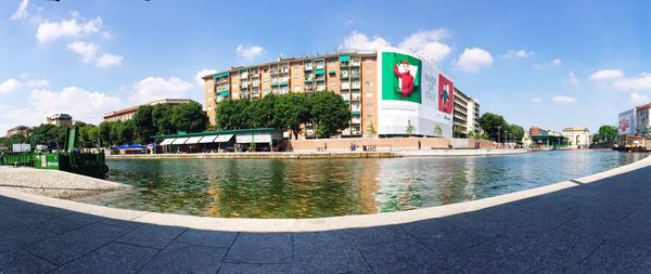 View of canal along buildings