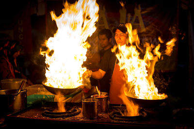 Close-up of bonfire