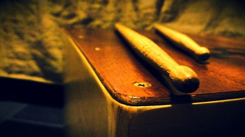 Close-up of object on table