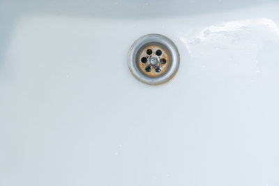 High angle view of water in bathroom