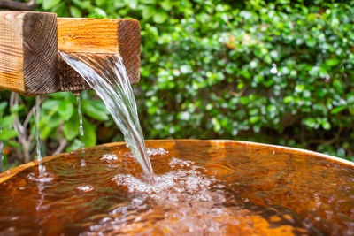 Close-up of water drops on fountain