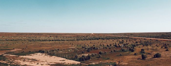 Scenic view of landscape against clear sky