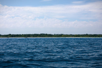 Scenic view of blue sea against sky