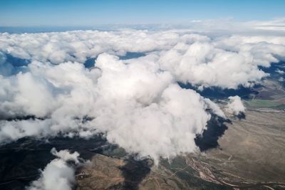 Cloud cover from an airplane window