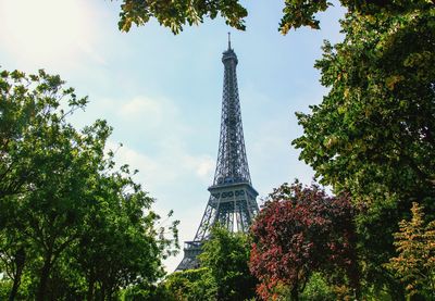 Low angle view of eiffel tower