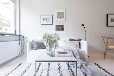 Sofa and coffee table in living room
