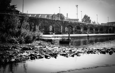Bridge over river against sky