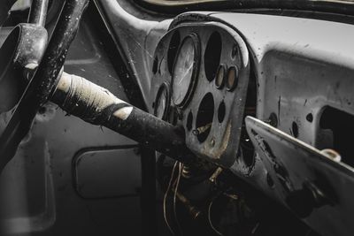 Interior of old vintage car