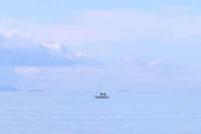 Boat sailing in sea