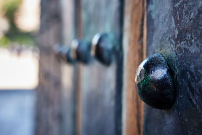 Close-up of rusty metal door