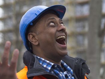 Side view of man looking away