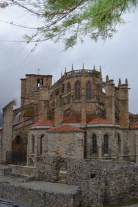Low angle view of old building against sky