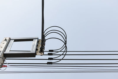 Low angle view of spiral staircase against sky