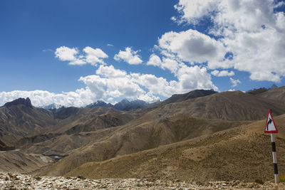 Scenic view of landscape and mountains against sky