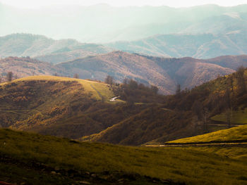 Scenic view of mountains against sky