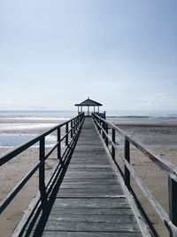 Pier over sea against sky