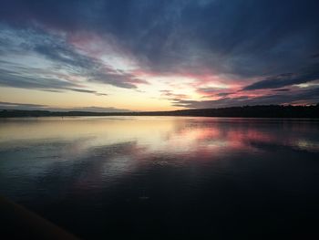 Scenic view of dramatic sky over calm sea