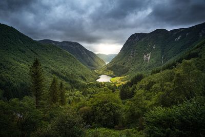 Scenic view of mountains against sky