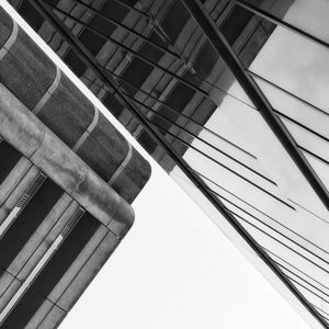 Low angle view of buildings against clear sky