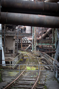 Railroad tracks in factory