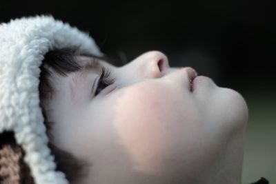 Close-up of boy outdoors