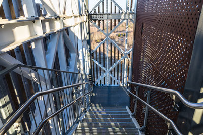 High angle view of spiral staircase