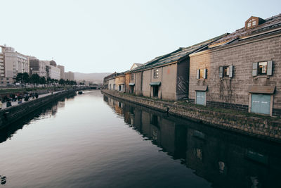 Canal amidst buildings against sky