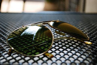 High angle view of sunglasses on table