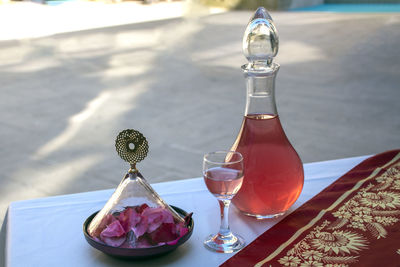 Close-up of christmas decoration on table