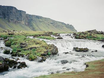 Scenic view of waterfall