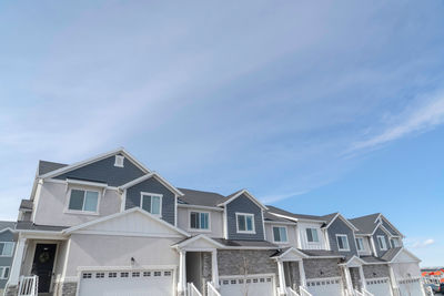 Low angle view of buildings against sky