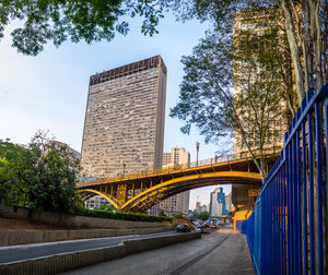 Low angle view of bridge against sky