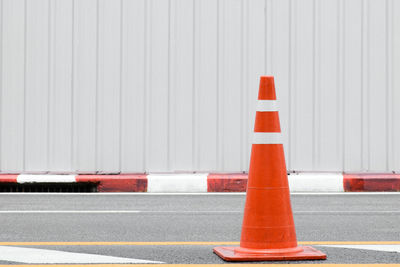 View of traffic sign on road