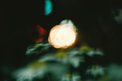 Close-up of illuminated light at night