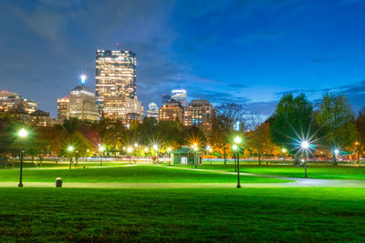 Illuminated city at night