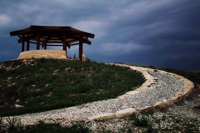 Scenic view of landscape against cloudy sky