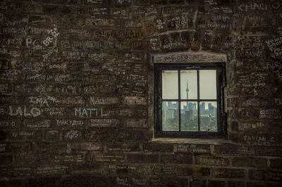 Window on abandoned wall