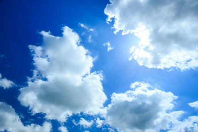 Low angle view of clouds in blue sky