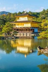 Reflection of building on lake