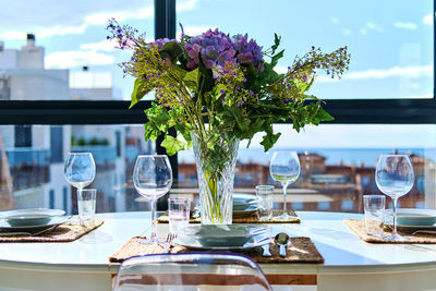 Place setting on table