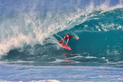 Man surfing in sea