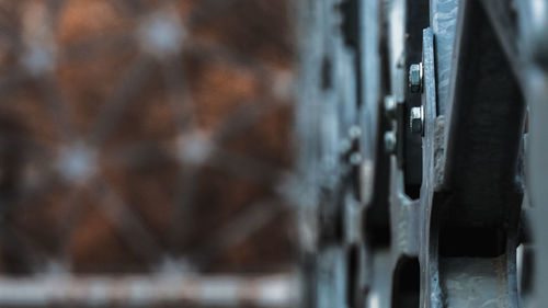 Close-up of metal fence