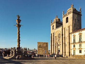 Group of people in front of building