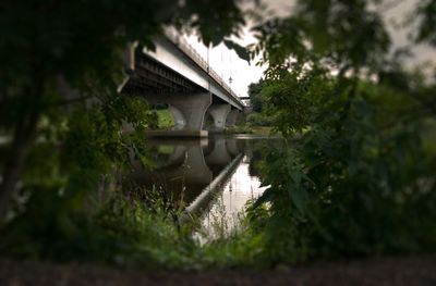 Reflection of building in water