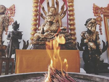Close-up of statue in temple