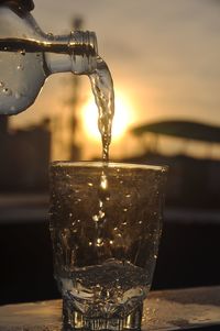 Close-up of water drops on glass