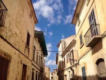 Low angle view of buildings against sky