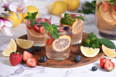 Close-up of food on table
