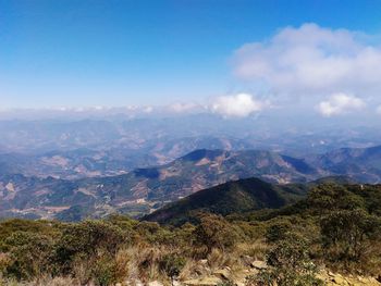 Scenic view of mountains against sky