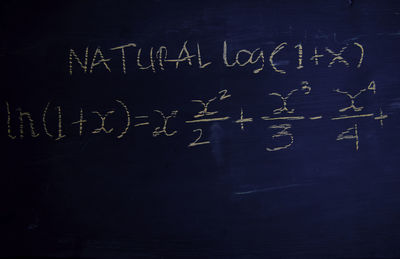 Close-up of text written on black background